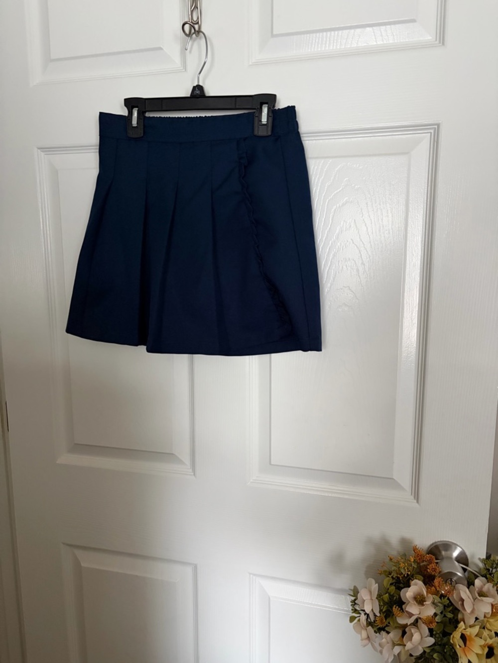 Navy Ruffled Mini Skirt - Picture 2 of 4